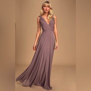 Lulus Dance the Night Away Dusty Purple Backless Maxi Dress